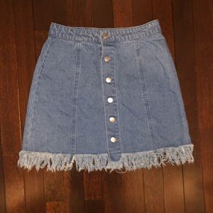 2/$20 forever 21 frayed jean skirt